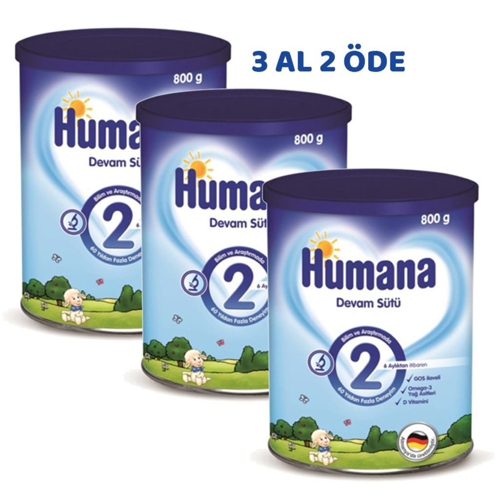 Humana Bebek Maması Metal Kutu 2 Numara 800 Gr X 3 Adet