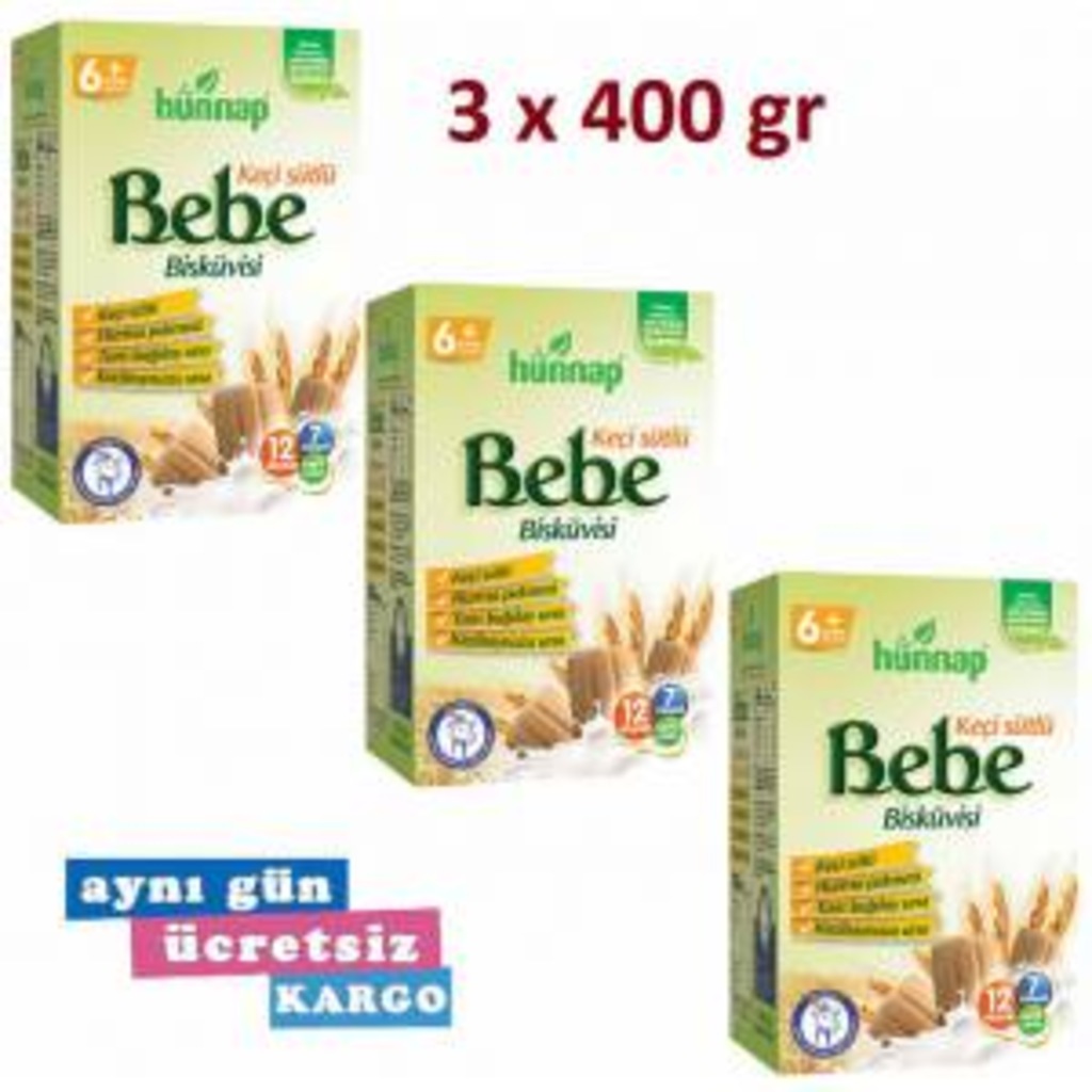 Hünnap Keçi Sütlü Bebe Bisküvisi 3*400 Gr