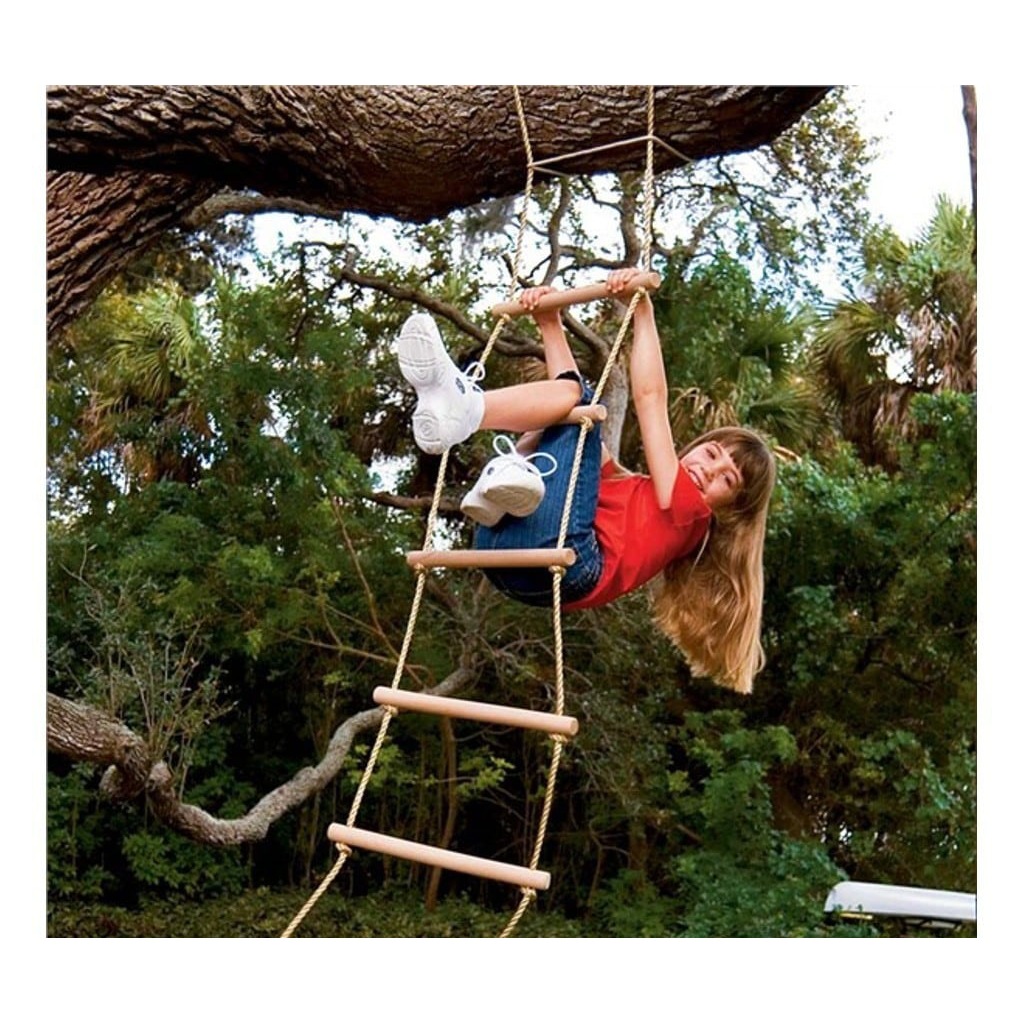 Ahşap Basamaklı İp Çocuk Merdiveni Halat Tırmanma Merdiven Ahşap Basamaklı İp Çocuk Merdiveni Halat Tırmanma Merdiven