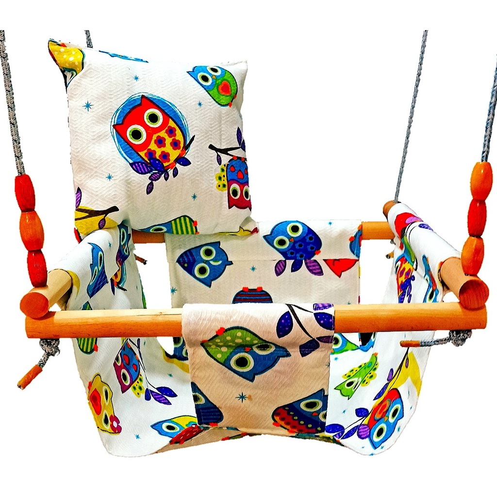 2 BİBEBE ahşap Çocuk Salıncak Hamak Beşik Bebek Oyun