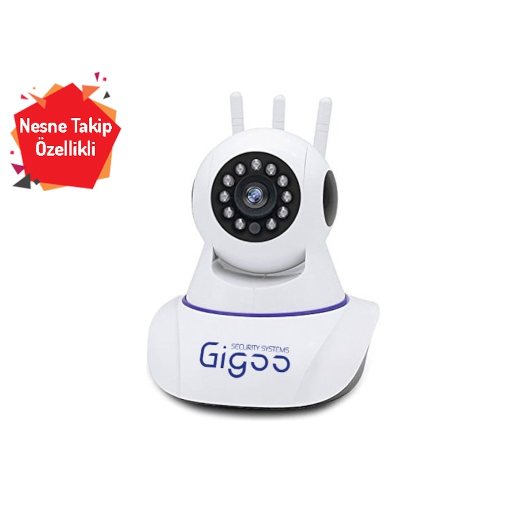 Gigoo HD 360° 3Antenli Hareket Sensör IP Bebek ve Güvenlik Kamera