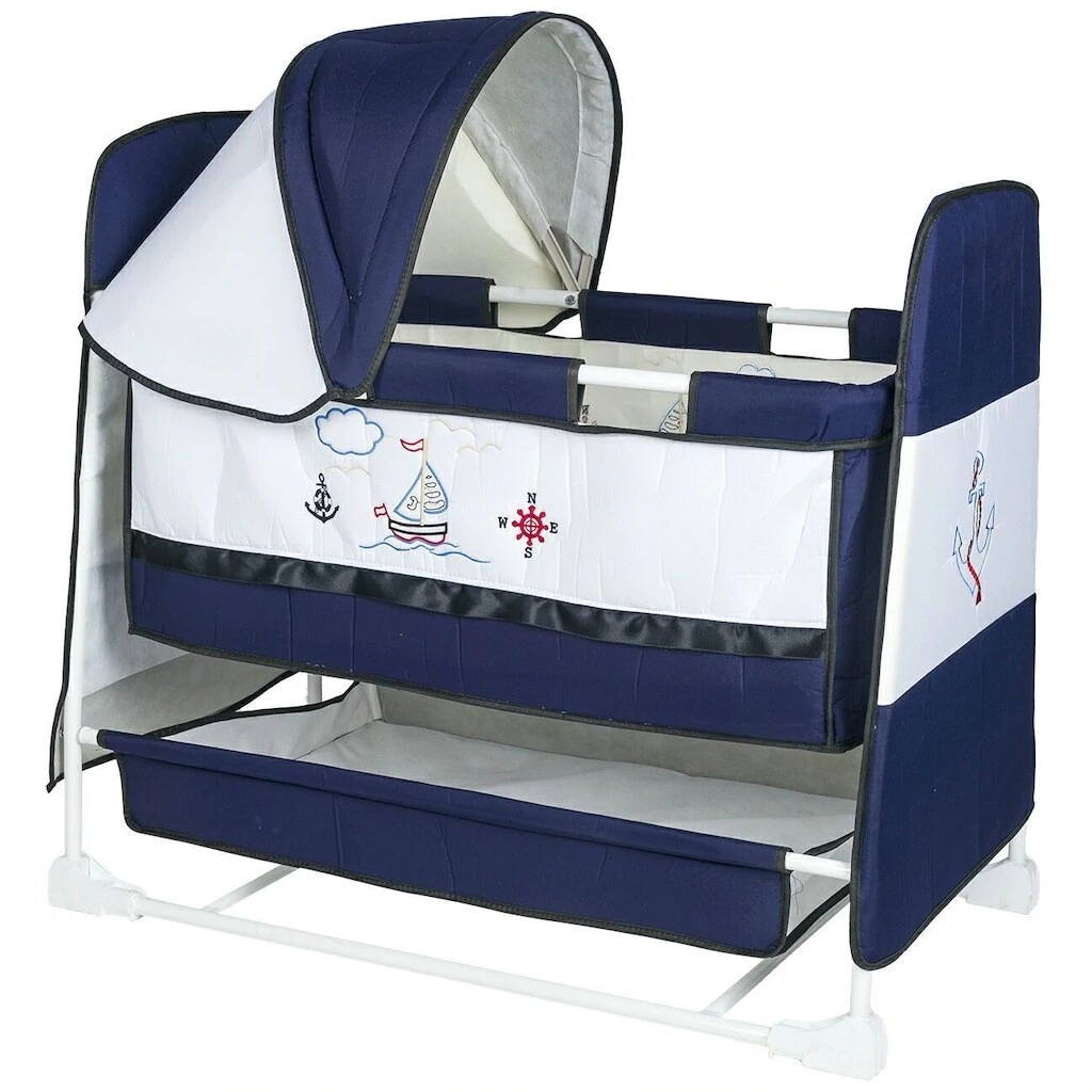 Niniko 01,5yaş Lacivert Gemili Hamak Sallanır Sepet Bebek