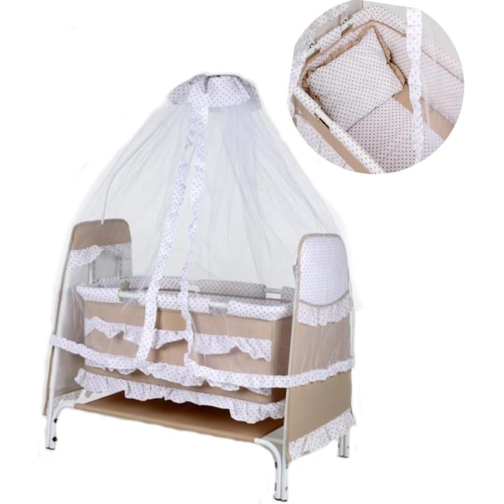 TommyBaby Lüx Cibinlik Tüllü Sallanabilir Bebek Beşiği