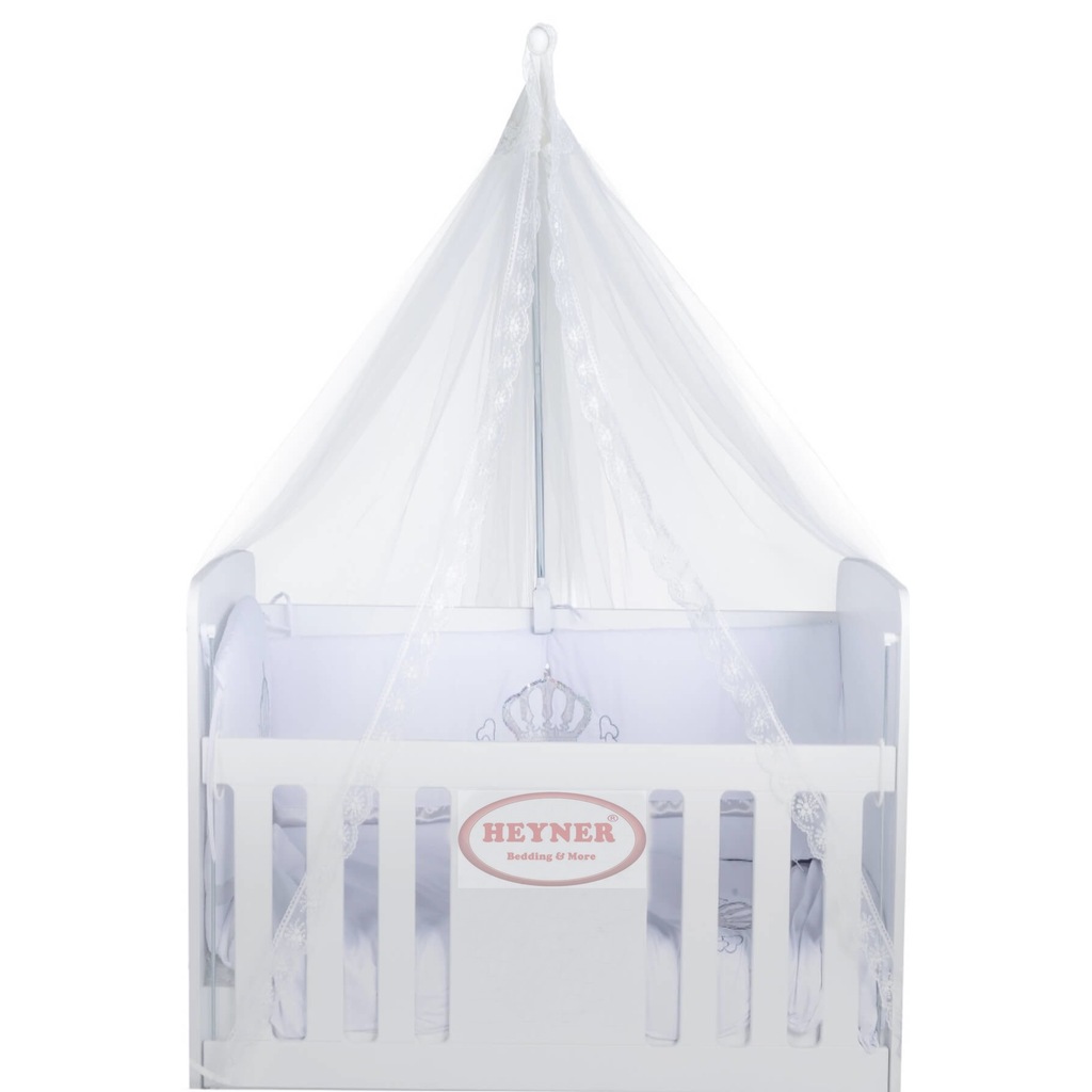 Heyner Güpürlü Lüx Cibinlik Ve Topuzlu Demiri Beşik