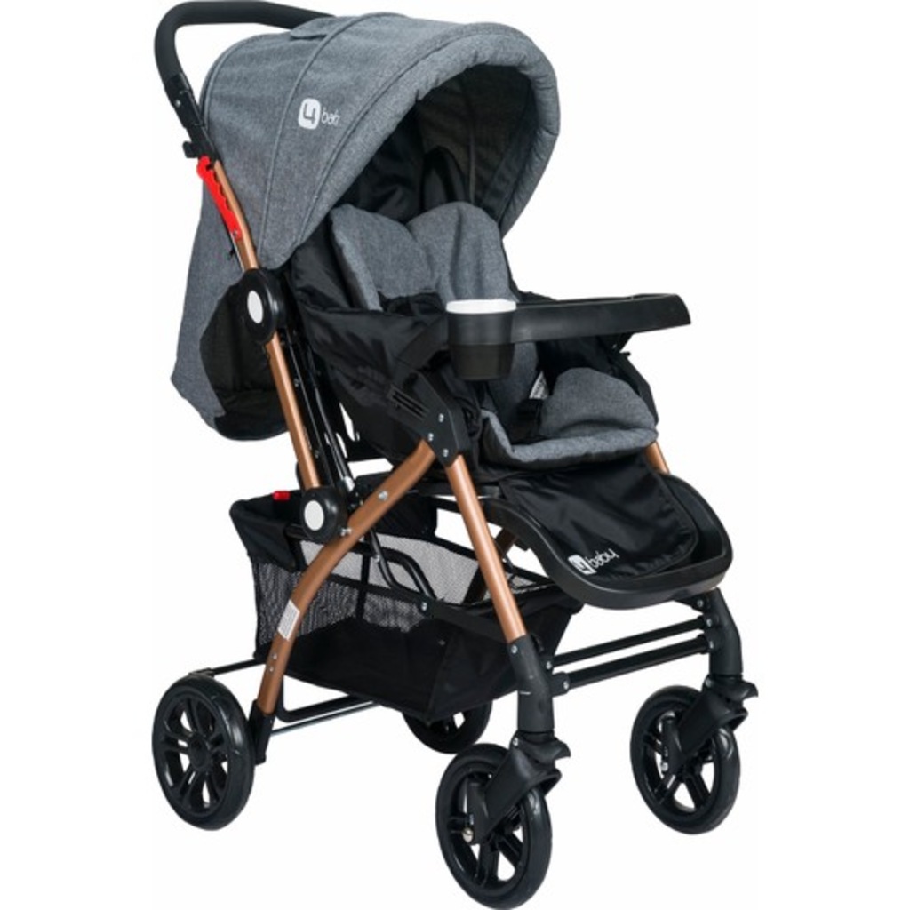 4 Baby Active Gold Çift Yönlü Alüminyum Bebek Arabası - Gri