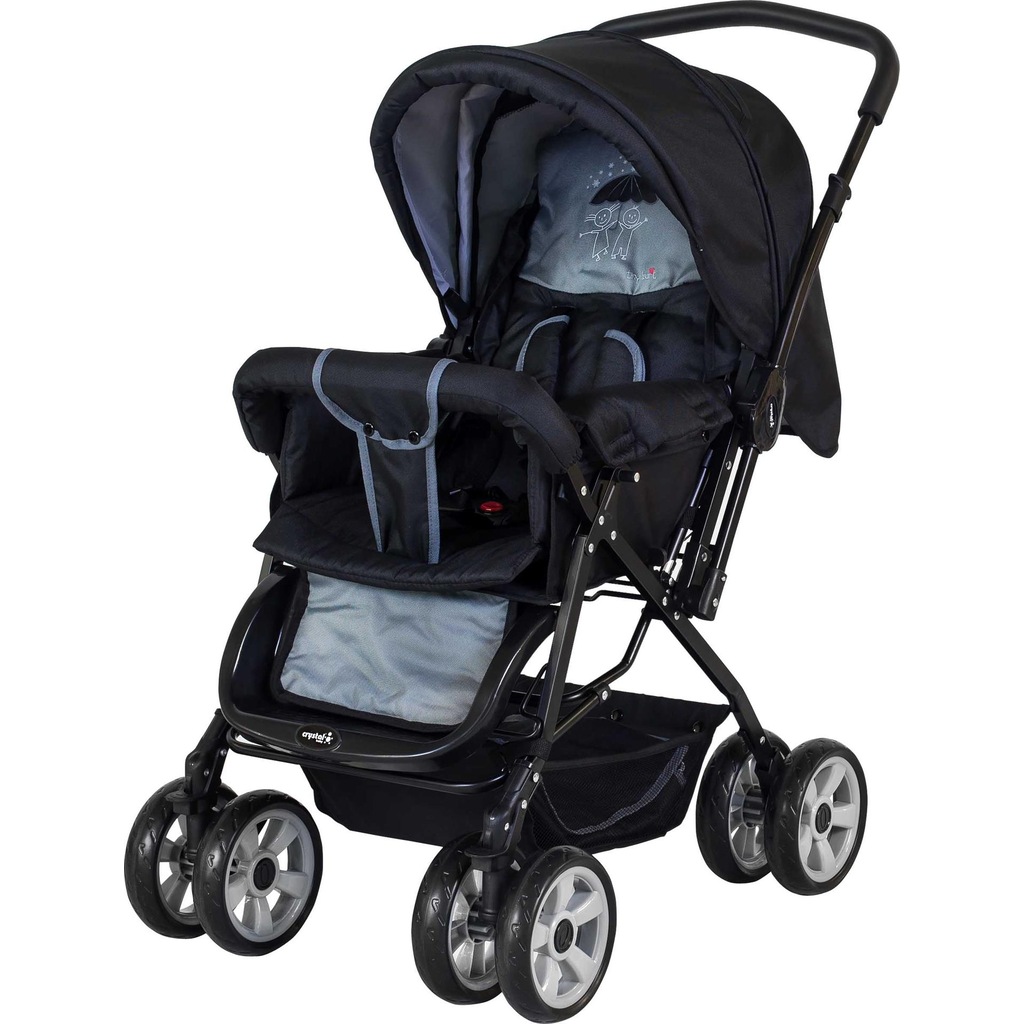 Crystal Baby 212 Mega Çift Yönlü Bebek Arabası Siyah
