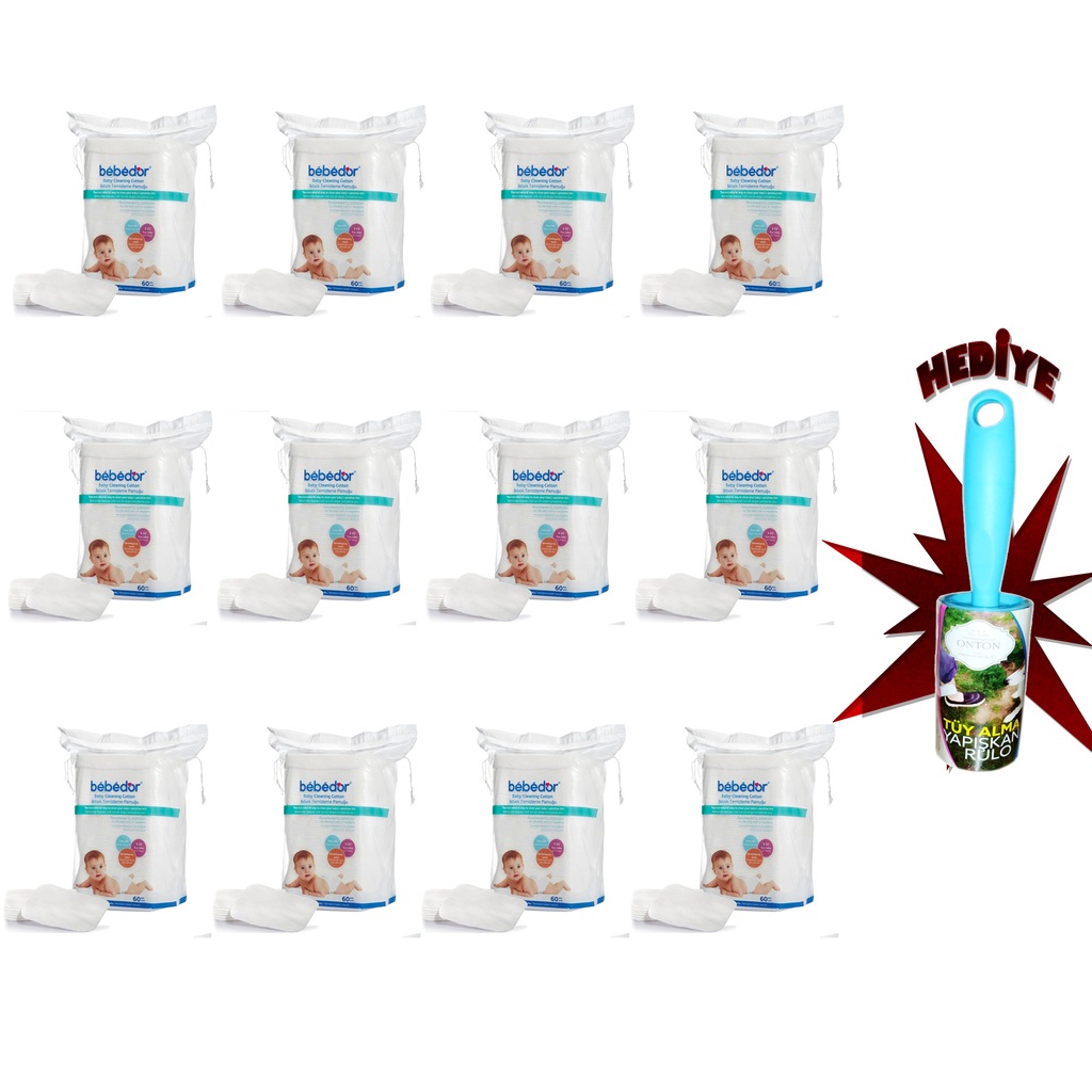 Bebedor Bebek Temizleme Pamuğu 60 Lı 12 Paket 720 Kullanım