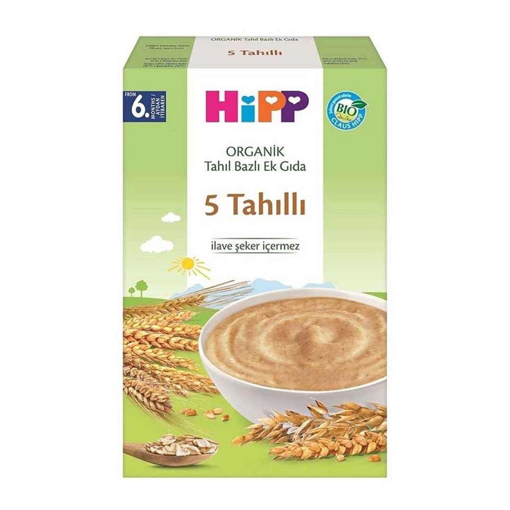 Hipp Organik 5 Tahıllı Tahıl Bazlı Ek Gıda 200 Gr. 6+ Ay
