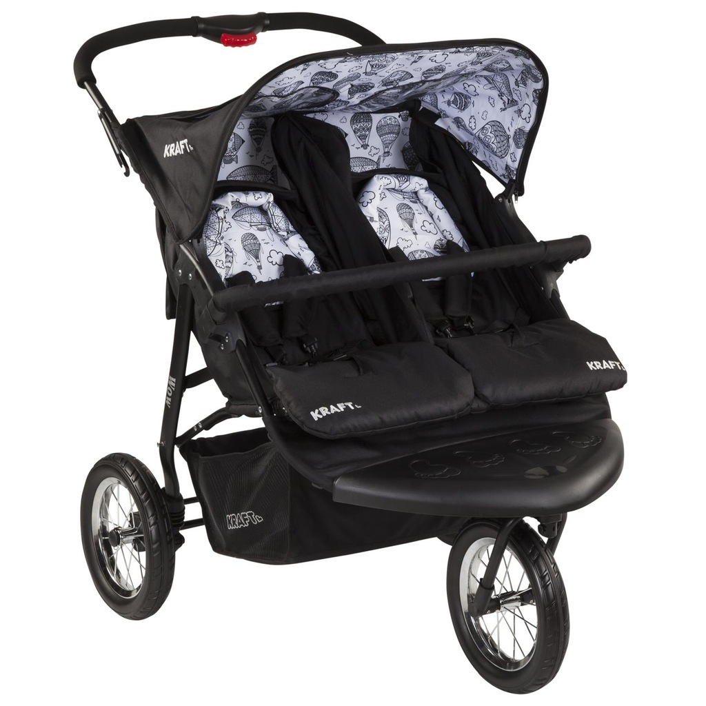 Kraft Wow İkiz Jogger Bebek Arabası Siyah
