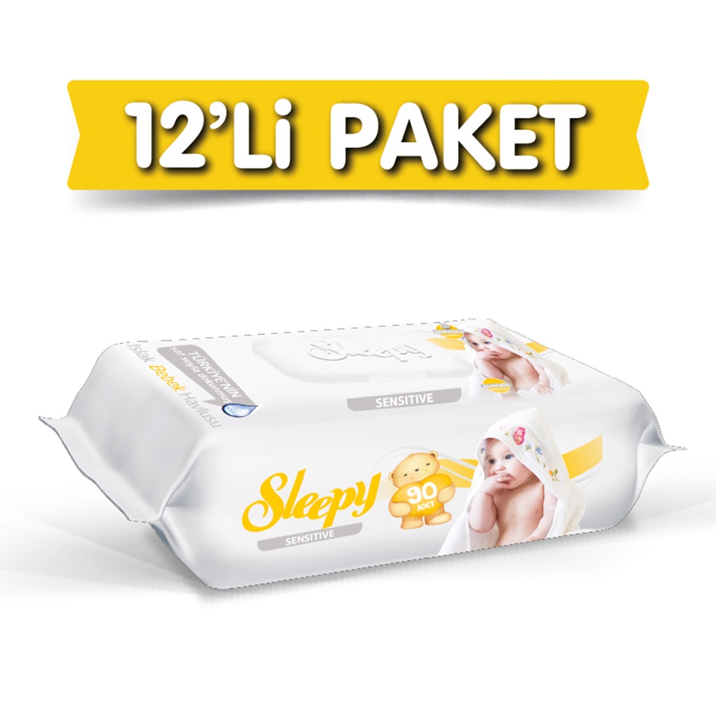 Sleepy Sensitive Islak Havlu Mendil 90'lı 12 Adet 1080 Yaprak