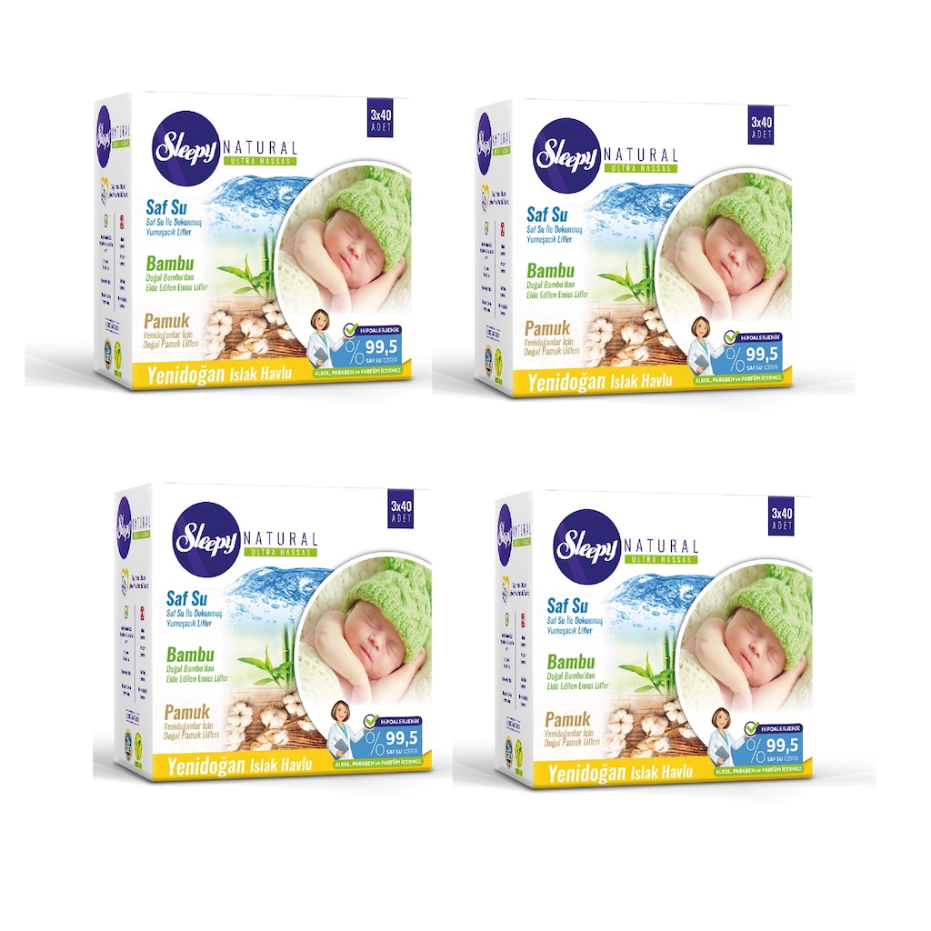 Sleepy Yeni Dogan Islak Mendil (4pk (3* 40 adet= 480