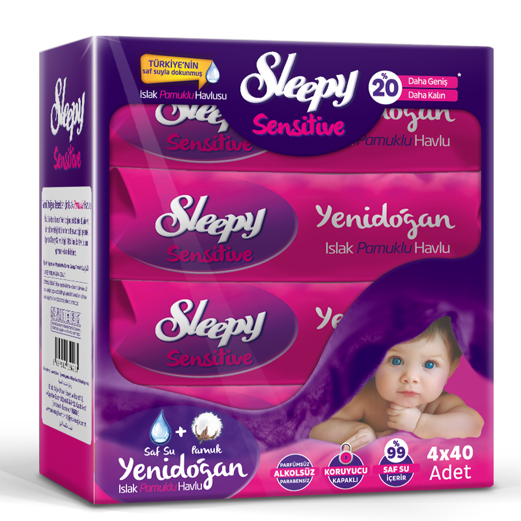 Sleepy Yenidoğan Islak Mendil 4x40 Adet