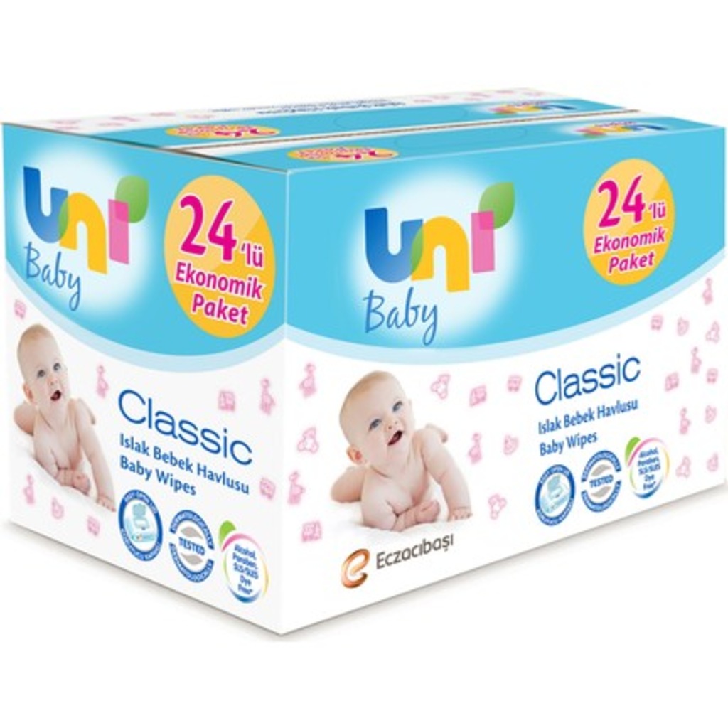 Uni Baby Classic Islak Havlu Kapakli 24X90 lı 2160 Yaprak Yeni