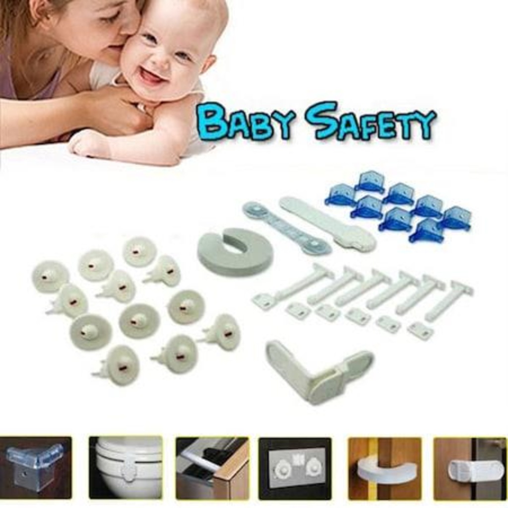 Çocuk Bebek Dolap Priz Kilit Köşe Koruyucu Stoper 30 Parça