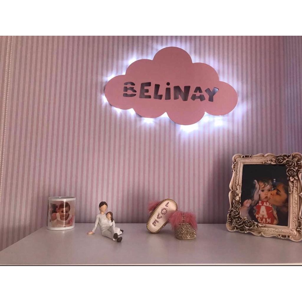 İsimli Bulut Led Bebek Odası Gece Lambası
