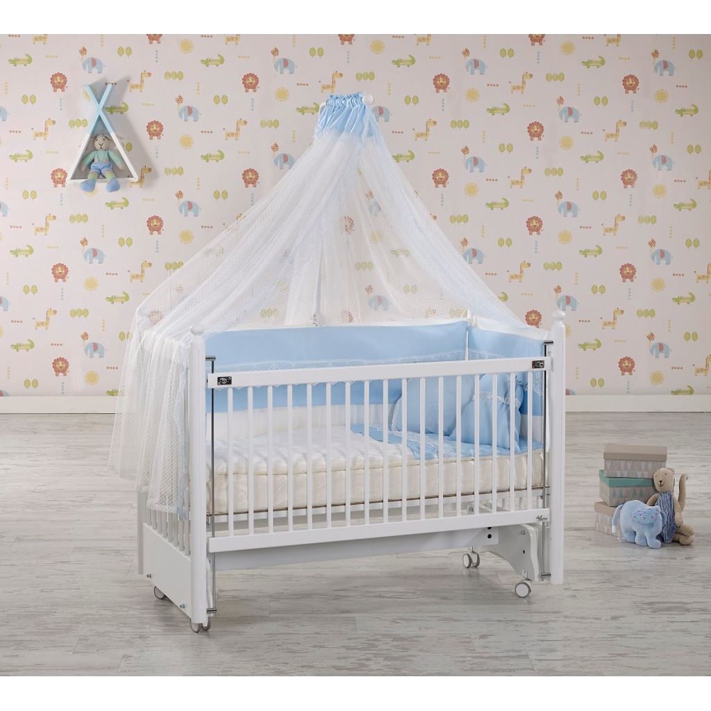 Meltem Smart Mondo Ahşap Beşik Takım 60x120 (Beyaz) Krem