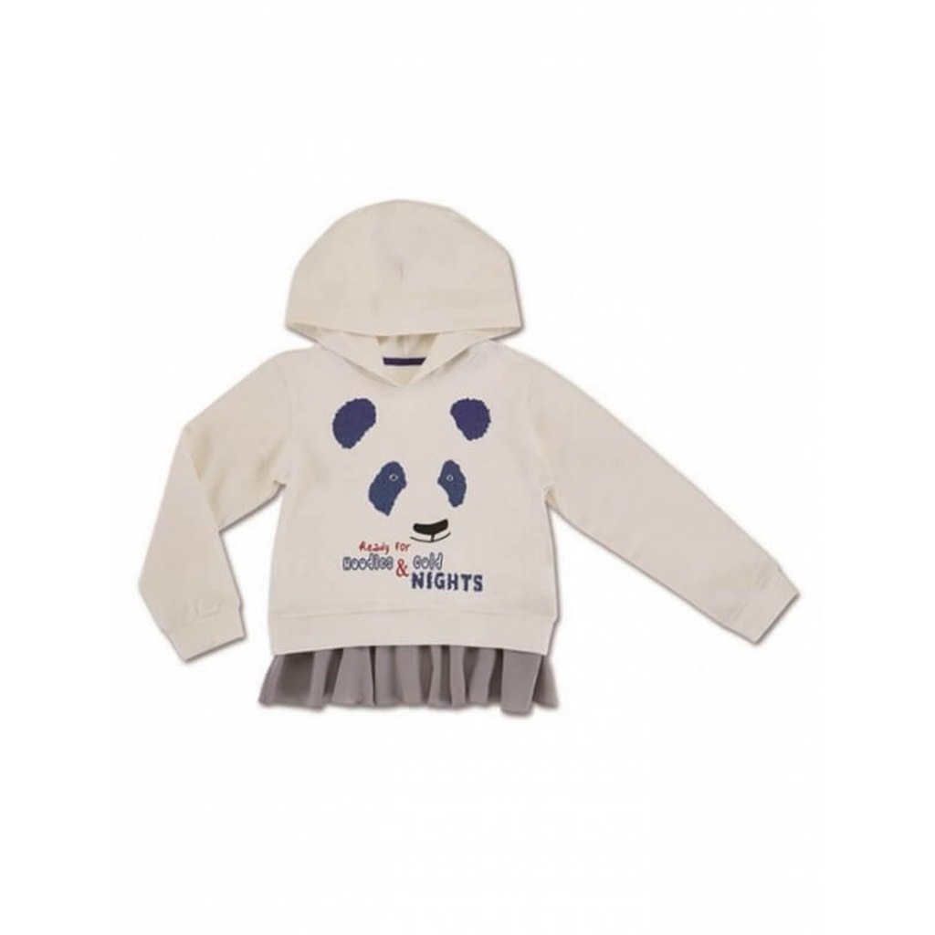 Toddler Kız Çocuk Kapşonlu Sweat Krem - Wk17W1404