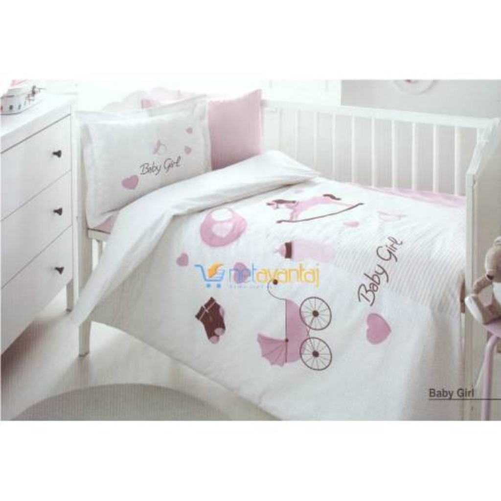 Özdilek Bebek Beşik Nevresim Takımı Baby girl pembe