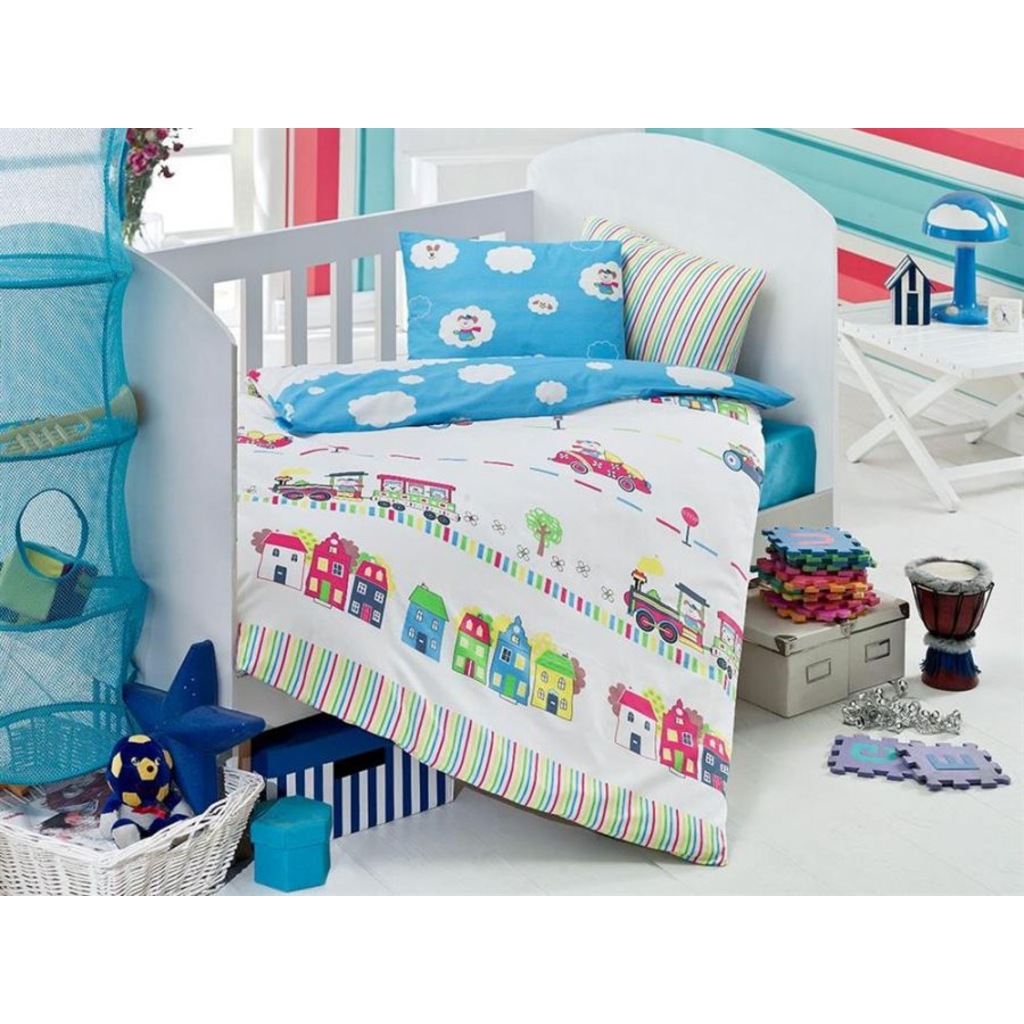 Zambak Pamuklu Bebek Nevresim Takımı Mavi 871002 Zambak Pamuklu Bebek Nevresim Takımı Mavi 871002