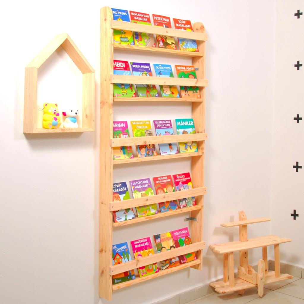 Çocuk Odası Eğitici Montessori Kitaplık Mobilya Raf Duvar Rafı 5 Çocuk Odası Eğitici Montessori Kitaplık Mobilya Raf Duvar Rafı 5