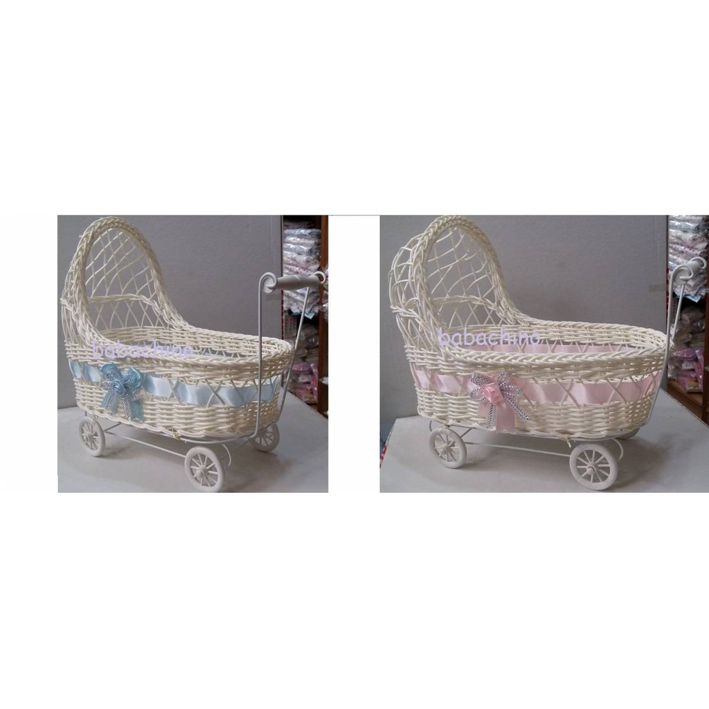 Hasır Pusetli Bebek Şeker Sepeti