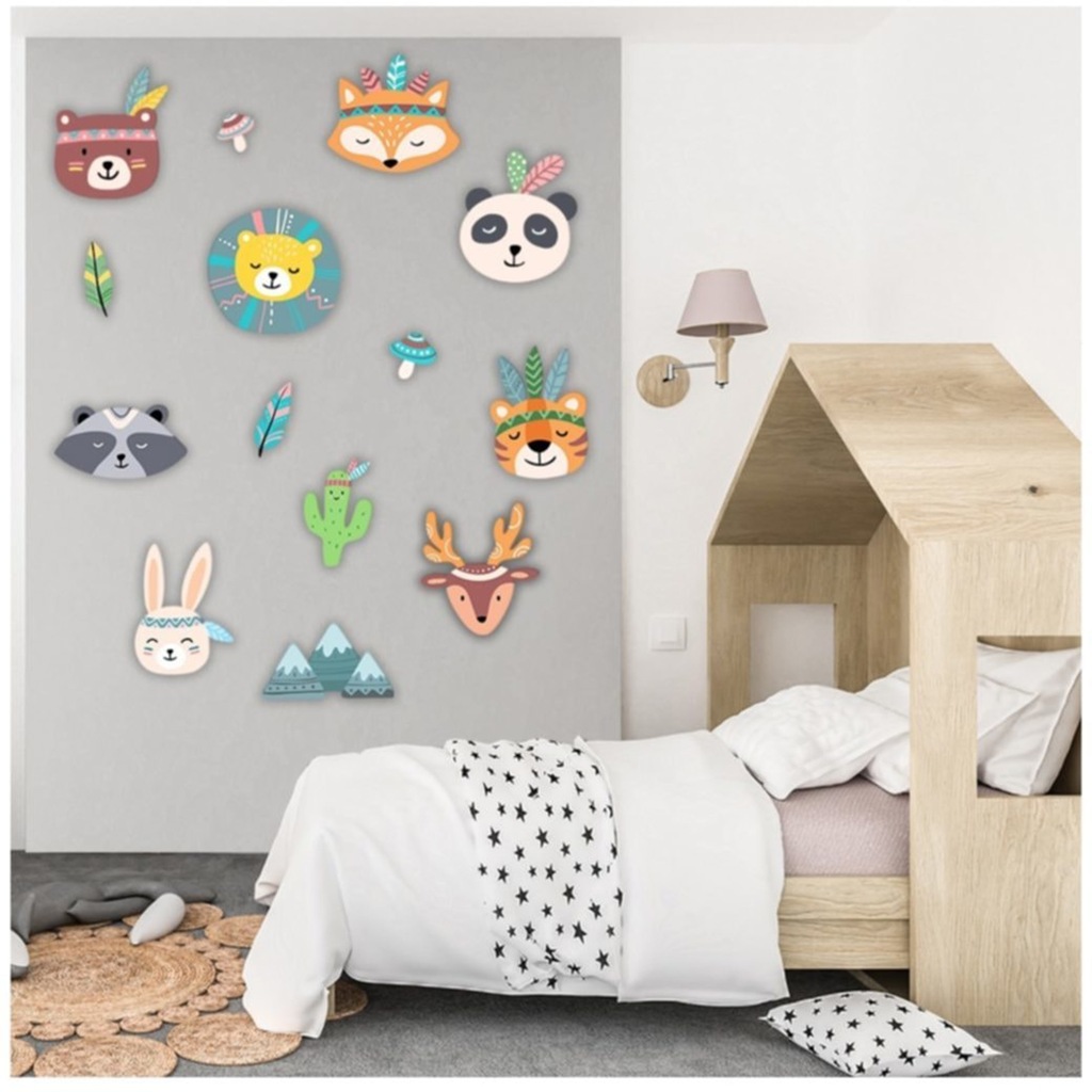 Çocuk, Bebek Odası Ahşap Duvar Aksesuarı Şirin Hayvanlar