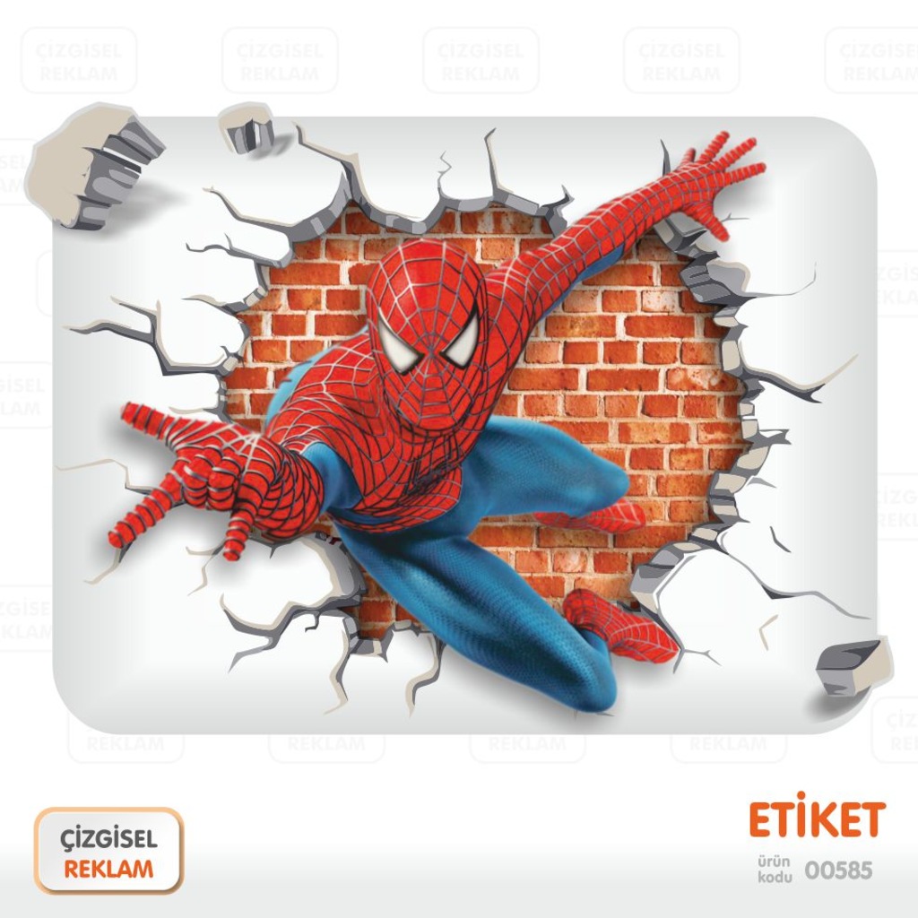 Spiderman Örümcek Adam Çocuk Odası 3D Duvar Dekor Sticker