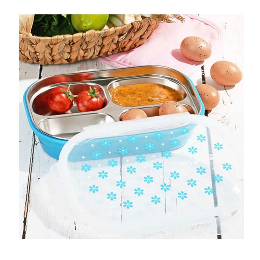 Kosava Yemek Kabı 4 Bölmeli 1,10 Lt Mavi