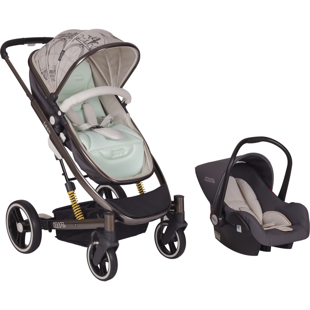 Kraft Leon Travel Bebek Arabası Mavi Gri