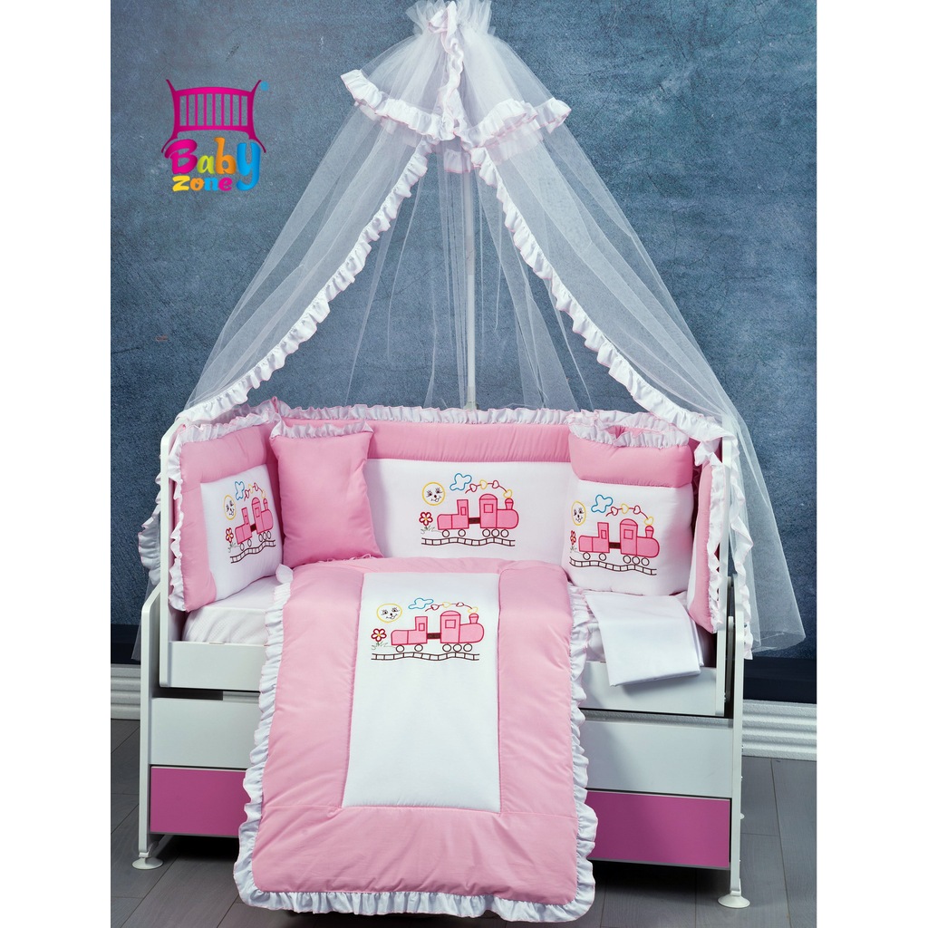Babyzone Nakışlı 60x120 Trenli Bebek Uyku Seti