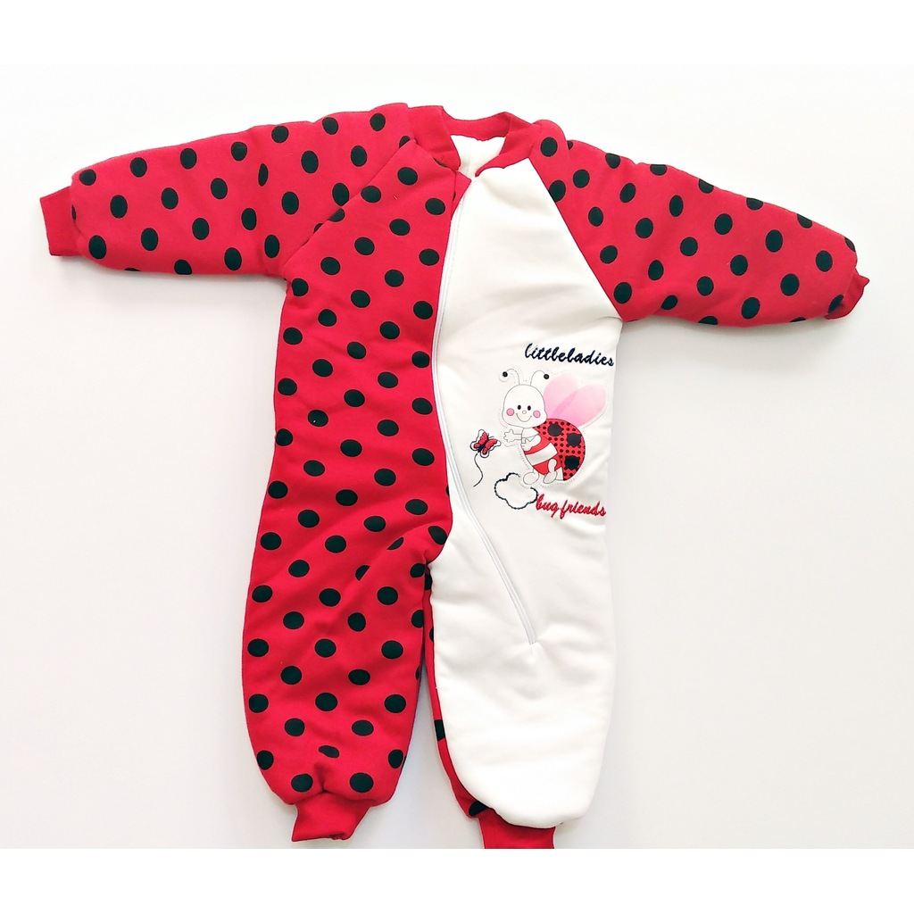 Kız Bebek Çocuk Uğurböceği Nakışlı Puanlı Uyku Tulumu