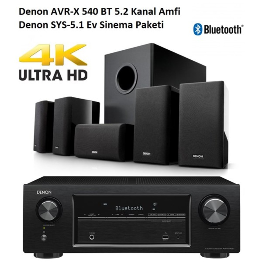 Denon Avr X550bt + Denon Sys 5.1 Ev Sinema Sistemi