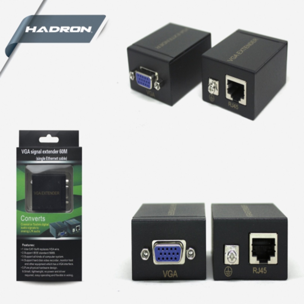 HADRON HD242 LAN TO VGA ÇEVİRİCİ DEVRELİ ADAPTÖR