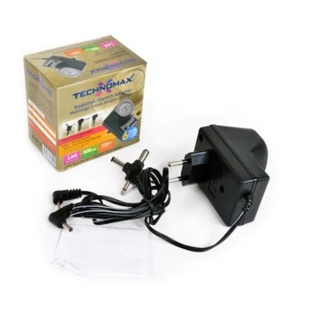 Technomax 3-12 V 500 Amper Kademeli Ayarlanabilir Adaptör
