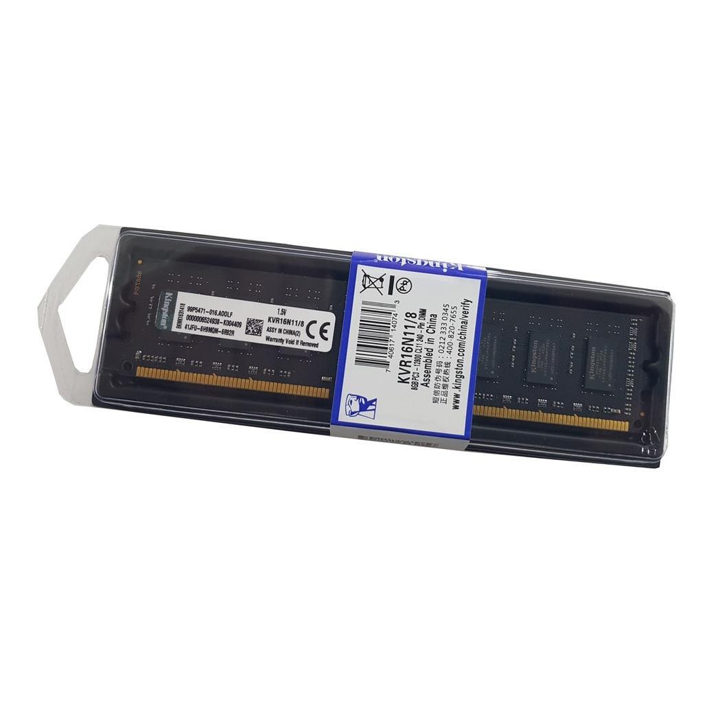 Kingston 8GB DDR3 1600Mhz PC Ram Kutusuz KVR16N11-8GB
