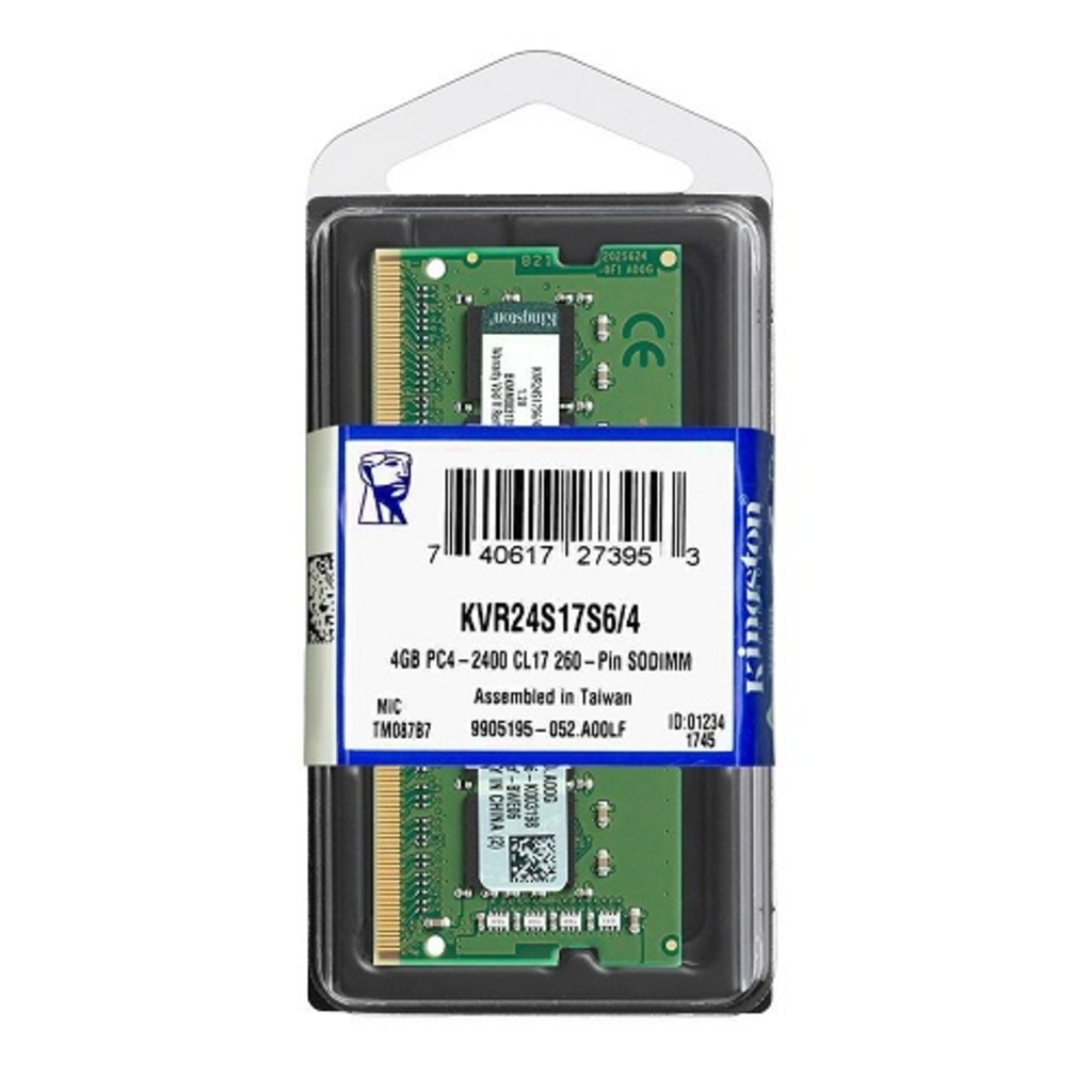 KINGSTON DDR4 4gb 2400mhz Value Notebook Ram KVR24S17S6/4 1.2volt