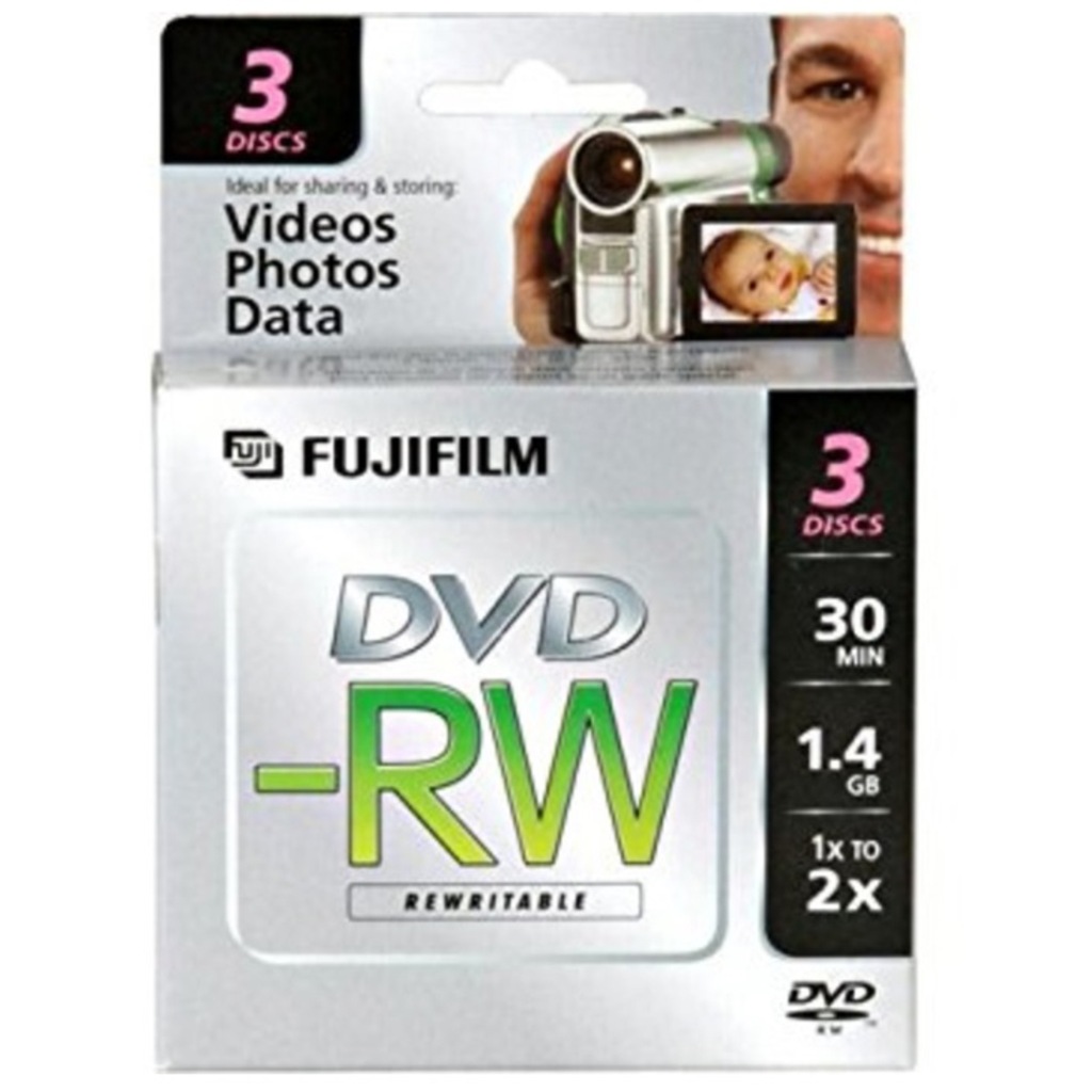 BOŞ DVD Fujifilm 1.4GB Kamera için Mini DVD -RW 3 ADET