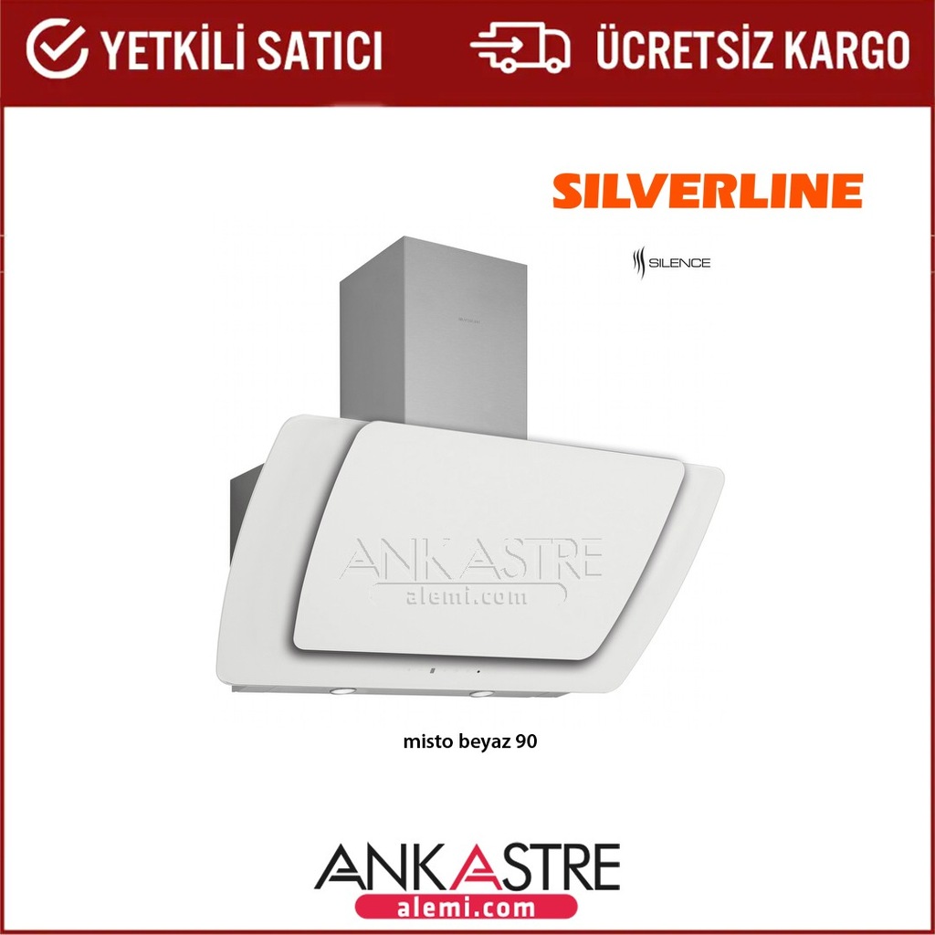 Silverline Misto Beyaz 90cm Davlumbaz