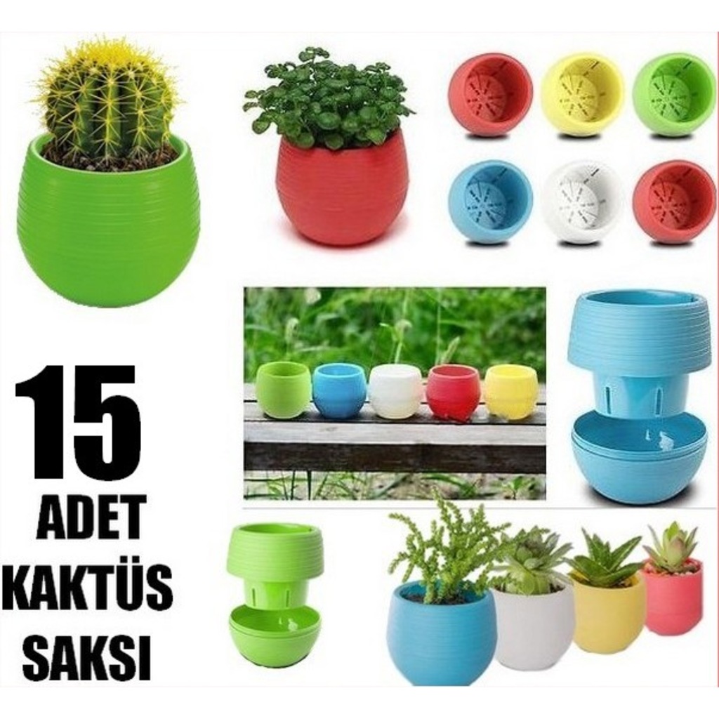 15 Adet Kaktüs Saksısı Bahçe Saksı Balkon Saksısı Çiçek Saksısı