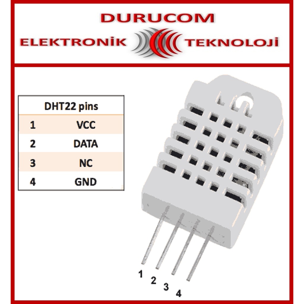 DHT22 Isı ve Nem Sensörü Arduino - AM2302