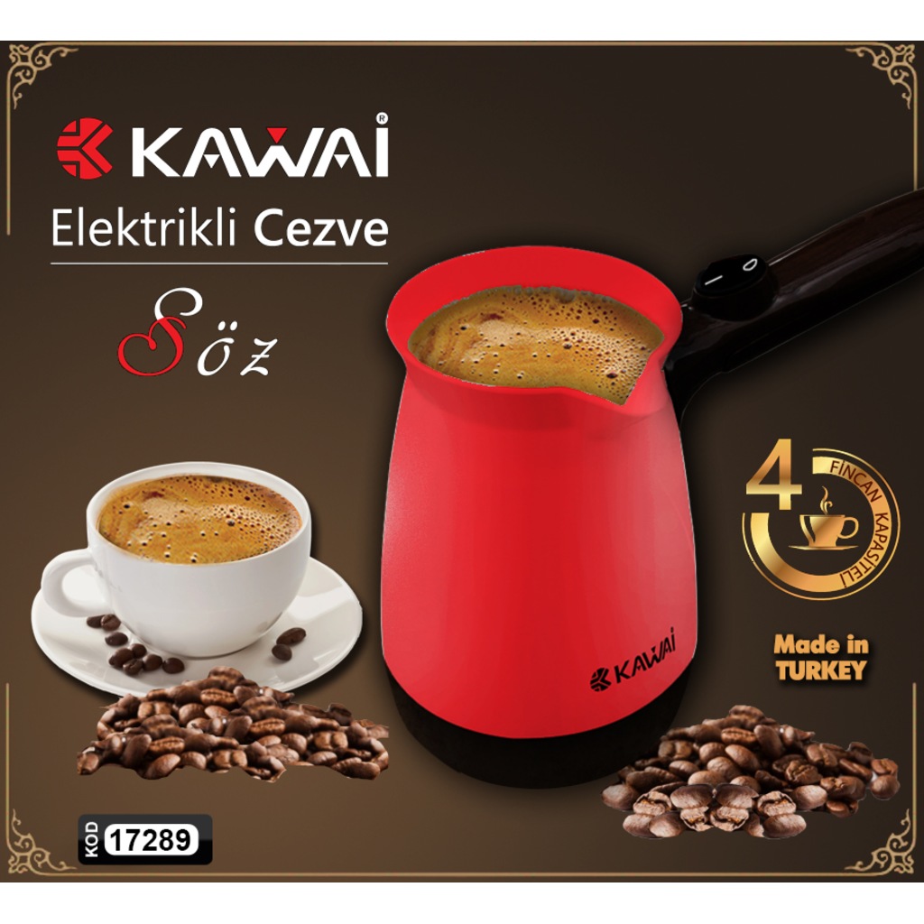 Elektrikli Cezve Kahve Makinası Kırmızı Kawai Söz