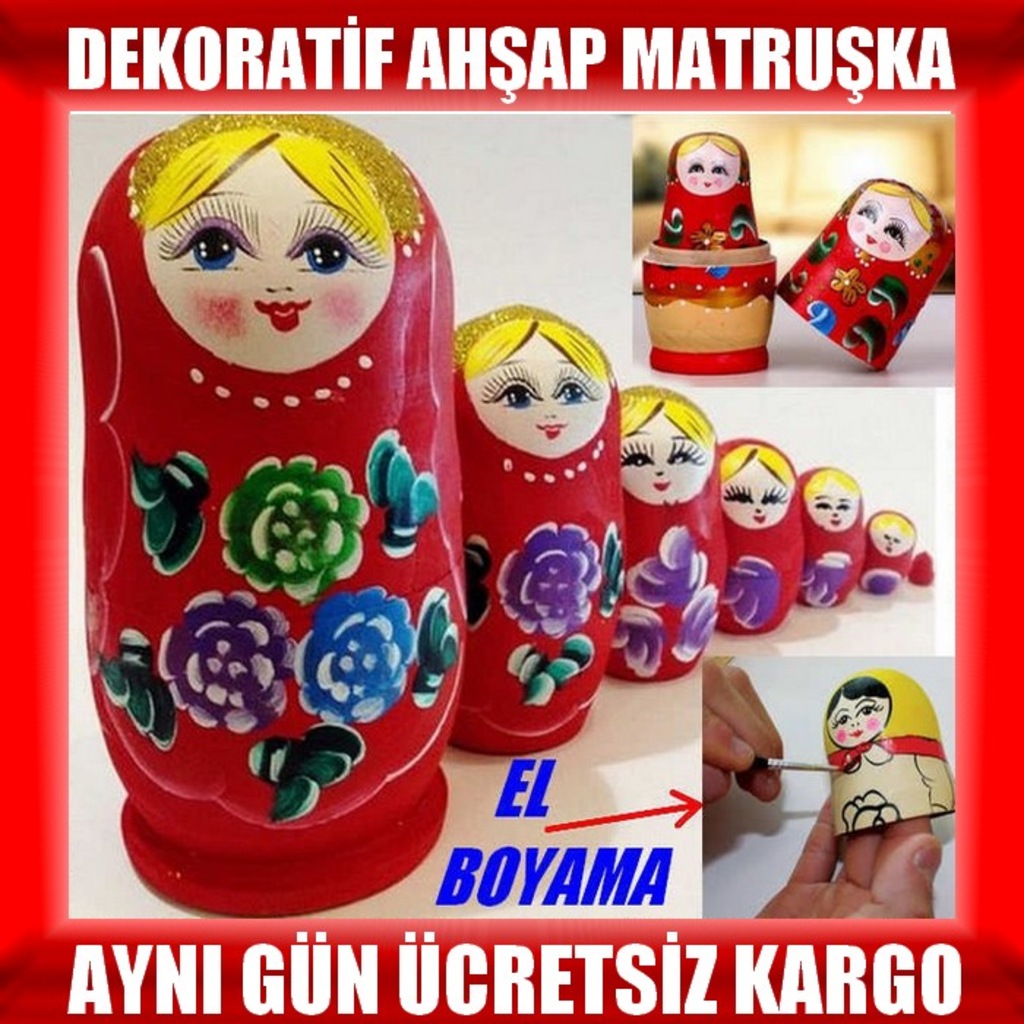 Matruşka Set Ahşap Matruşka Bebek İç İçe Geçmeli Matruşka