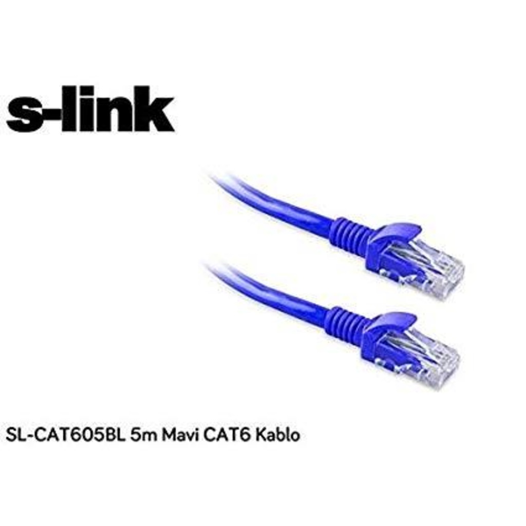 S-LINK SL-CAT605BL CAT6 UTP 5 Metre Mavi Patch Cord