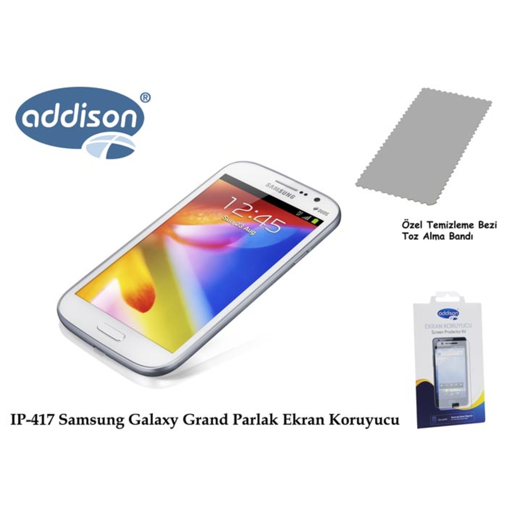Addison IP-417 Samsung Galaxy Grand Ultra Şeffaf Ekran Koruyucu