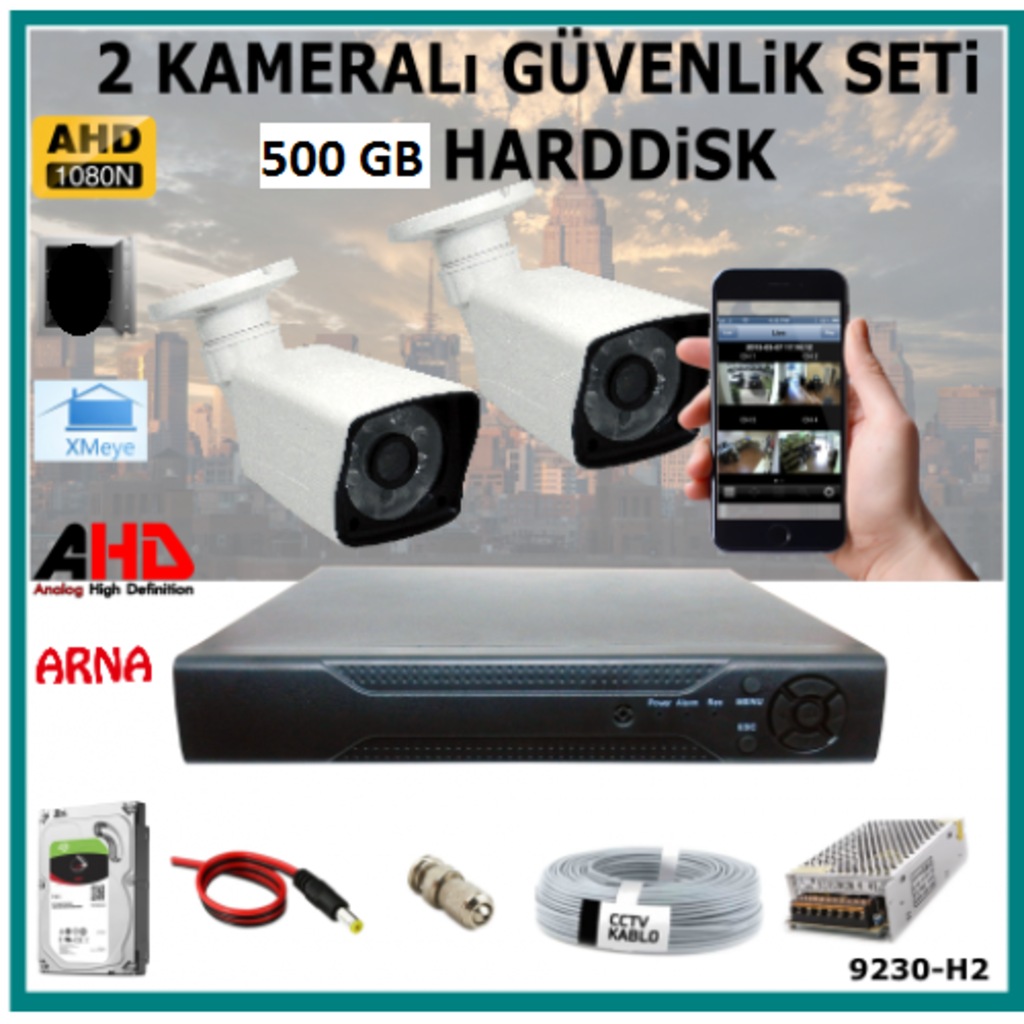 ELİTCAM 2 MP SÜPER GÜVENLİK KAMERASI SETİ