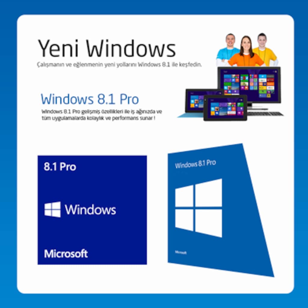 Windows 8.1 Pro FQC-06963 İşletim Sistemi Fiyatları, Özellikleri