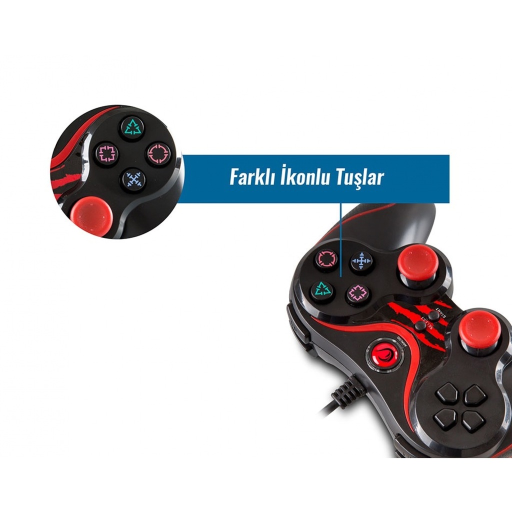 Rampage Sg R601 Titresimli Ps3 Pc Usb Oyun Kolu Gamepad Joypad Fiyatlari Ve Ozellikleri