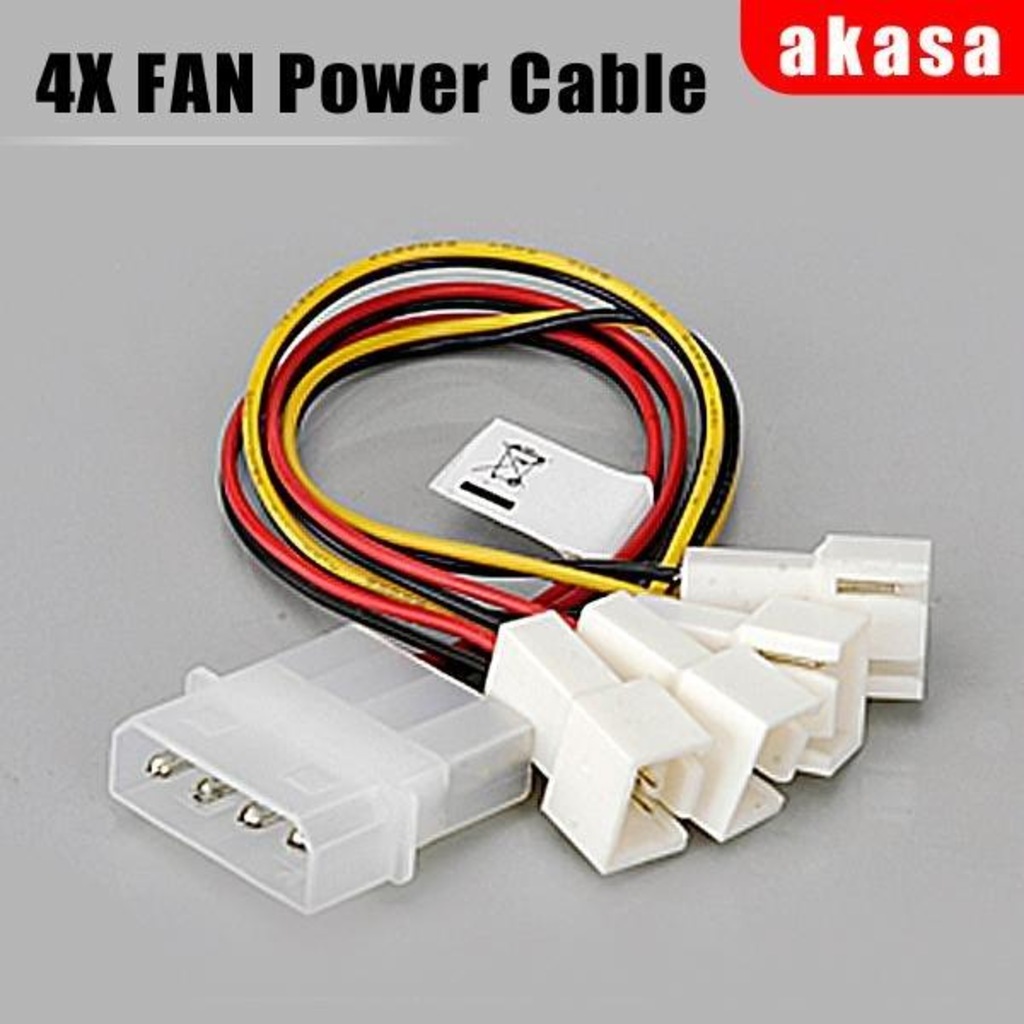 AKASA CB001 Kasa içi 4x3 pin Hız Düşürme Özellikli Fan Çoklayıcı