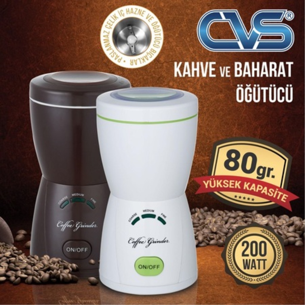 CVS 1912 KAHVE ÖĞÜTÜCÜ VE BAHARAT ÖĞÜTÜCÜ 80GR 200W Fiyatları ve