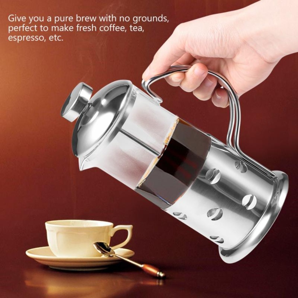 French Press Kahve Filtre Bitki Çayı Demleme Kupası 350 ml Fiyatları ve